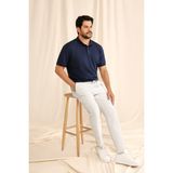 Altınyıldız Classics Erkek Çekmeyen Pamuklu Kumaş Slim Fit Dar Kesim Lacivert Kıvrılmaz Polo Yaka Tişört - XS