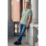 Altınyıldız Classics Erkek Çekmeyen Pamuklu Kumaş Slim Fit Dar Kesim Yeşil Kıvrılmaz Polo Yaka Tişört