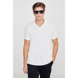 ALTINYILDIZ CLASSICS Erkek Ekru %100 Pamuk Slim Fit Dar Kesim Polo Yaka Jakarlı Tişört