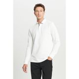 ALTINYILDIZ CLASSICS Erkek Ekru %100 Pamuk Slim Fit Dar Kesim Polo Yaka Uzun Kollu Tişört