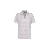 ALTINYILDIZ CLASSICS Erkek Ekru-Mavi Slim Fit Dar Kesim%100 Pamuk Kuba Yaka Çizgili Gömlek, EKRU MAVI, 2XL