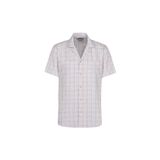 ALTINYILDIZ CLASSICS Erkek Ekru-Mavi Slim Fit Dar Kesim%100 Pamuk Kuba Yaka Çizgili Gömlek, EKRU MAVI, M