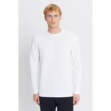 Altınyıldız Classics Erkek Ekru Slim Fit Dar Kesim Bisiklet Yaka Jakarlı Esnek Tişört