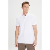 ALTINYILDIZ CLASSICS Erkek Ekru Slim Fit Dar Kesim Polo Yaka Pamuklu Jakarlı Tişört - XL