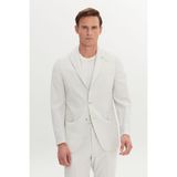 Altınyıldız Classics Erkek Ekru Slim Fit Kırlangıç Yaka Gofre Desenli Takım Elbise - Bej - 6 Drop - 48