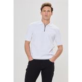 Altınyıldız Classics Erkek Ekru Standart Fit Normal Kesim Polo Yaka Jakarlı Triko Tişört