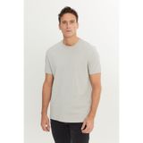 ALTINYILDIZ CLASSICS Erkek Gri %100 Pamuk Slim Fit Dar Kesim Bisiklet Yaka Tişört