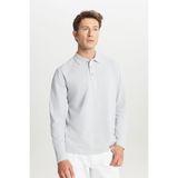 Altınyıldız Classics Erkek Gri %100 Pamuk Standart Fit Normal Kesim Polo Yaka Sweatshirt - 3XL