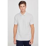Altınyıldız Classics Erkek Gri %100 Pamuk Trend Mevsimlik Fitilli Tişört Slim Fit Polo Yaka