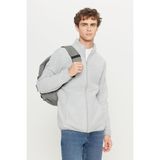 Altınyıldız Classics Erkek Gri Anti-pilling Tüylenme Yapmayan Standart Fit Normal Kesim Dik Yaka Sweatshirt Polar Ceket - Gri Melanj
