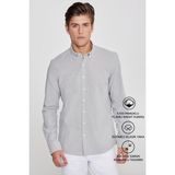 Altınyıldız Classics Erkek Gri Kolay Ütülenebilen %100 Pamuk Nefes Alabilen Terletmez Slim Fit Gömlek