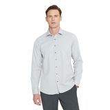 ALTINYILDIZ CLASSICS, Erkek Gri Kolay Ütülenebilir Pamuklu Slim Fit Dar Kesim Düğme Yaka Gofre Desenli Gömlek, Gri, S