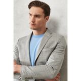 ALTINYILDIZ CLASSICS Erkek Gri-Mavi Ekstra Slim Fit Dar Kesim Mono Yaka Kareli Klasik Takım Elbise - 46 - 6 Drop - Gri - Mavi