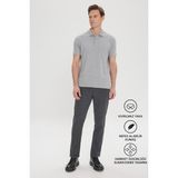 Altınyıldız Classics Erkek Gri Melanj %100 Pamuk Kıvrılmaz Pike Polo Yaka Slim Fit Dar Kesim Tişört - XL