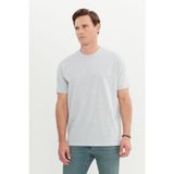 Altınyıldız Classics Erkek Gri Melanj Pamuklu Modern Fit Rahat Kesim Bisiklet Yaka Tişört