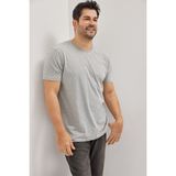 Altınyıldız Classics Erkek Gri Melanj Pamuklu Slim Fit Dar Kesim Bisiklet Yaka Tişört - XS
