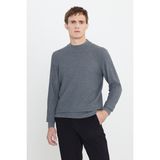 Altınyıldız Classics Erkek Gri Melanj Sıcak Tutan Standart Fit Normal Kesim Yarım Balıkçı Yaka Yünlü Triko Kazak - 2XL