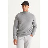 ALTINYILDIZ CLASSICS Erkek Gri Melanj Standart Fit Normal Kesim Tüylenme Yapmayan Tam Balıkçı Yaka Triko Kazak - XL