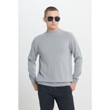 Altınyıldız Classics Erkek Gri Melanj Tüylenme Yapmayan Anti-Pilling Standart Fit Yarım Balıkçı Yaka Triko Kazak - XL