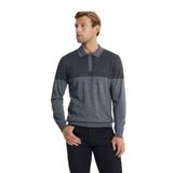 ALTINYILDIZ CLASSICS Erkek Gri Melanj Yün Standart Fit Normal Kesim Polo Yaka Çizgili Triko Kazak