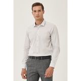 Altınyıldız Classics Erkek Gri Non-Iron Ütülemesi Kolay Terletmez Pamuklu Gömlek Slim Fit Dar Kesim Klasik Yaka