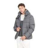 ALTINYILDIZ CLASSICS Erkek Gri Pamuklu Standart Fit Normal Kesim Kapüşoınlu Dik Yaka Yan Cepli Casual Mont