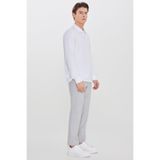 ALTINYILDIZ CLASSICS Erkek Gri Slim Fit Beli Bağlamalı Yan Cep Armürlü Casual Pantolon