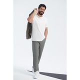 Altınyıldız Classics Erkek Gri Slim Fit Dar Kesim Beli Bağlamalı Yan Cep Gofre Desenli Pantolon - 52