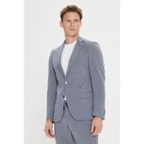 ALTINYILDIZ CLASSICS Erkek Gri Slim Fit Mono Yaka Beli Bağlamalı Gofre Desenli Takım Elbise