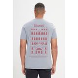 Altınyıldız Classics Erkek Gri Standart Fit Normal Kesim %100 Pamuk Baskılı Bisiklet Yaka Tişört
