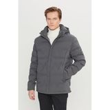 ALTINYILDIZ CLASSICS Erkek Gri Standart Fit Normal Kesim Kapüşon Yaka Yan Cepli Casual Mont
