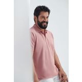ALTINYILDIZ CLASSICS Erkek Gül Kurusu %100 Pamuk Kıvrılmaz Pike Polo Yaka Slim Fit Dar Kesim Tişört