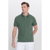 ALTINYILDIZ CLASSICS Erkek Haki %100 Pamuk Kıvrılmaz Polo Yaka Slim Fit Dar Kesim Tişört