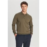 ALTINYILDIZ CLASSICS Erkek Haki Pamuklu Standart Fit Normal Kesim Polo Yaka Triko Kazak