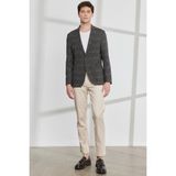 ALTINYILDIZ CLASSICS Erkek Haki Slim Fit Dar Kesim Mono Yaka Kazayağı Desenli Blazer Ceket - 54