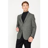 Altınyıldız Classics Erkek Haki Slim Fit Dar Kesim Mono Yaka Yünlü Ceket