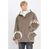 Altınyıldız Classics Erkek Haki Soğuk Geçirmez Mont Kaban Standart Fit Normal Kesim Kapüşonlu Dik Yaka Yan Cepli - 2XL