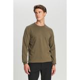ALTINYILDIZ CLASSICS Erkek Haki Standart Fit Normal Kesim Bisiklet Yaka Pamuklu Triko Kazak - 2XL