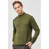 Altınyıldız Classics Erkek Haki Tüylenme Yapmayan Standart Fit Normal Kesim Yarım Balıkçı Yaka Triko Kazak - 3XL
