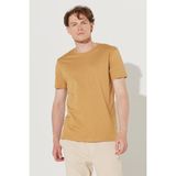Altınyıldız Classics Erkek Hardal Slim Fit Dar Kesim %100 Pamuk Bisiklet Yaka Tişört - 3XL