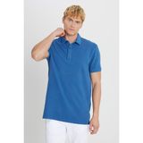 Altınyıldız Classics Erkek İndigo %100 Pamuk Slim Fit Dar Kesim Polo Yaka Tişört - 2XL