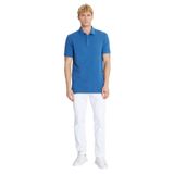 ALTINYILDIZ CLASSICS Erkek İndigo %100 Pamuk Slim Fit Dar Kesim Polo Yaka Tişört