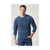 Altınyıldız Classics Erkek Indigo Anti-pilling Özellikli Tüylenme Yapmayan Standart Fit Bisiklet Yaka Dokulu Triko Kazak - XL - İndigo