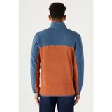Altınyıldız Classics Erkek Indıgo-kıremıt Standart Fit Normal Kesim Günlük Rahat Çift Renkli Polar Spor Sweatshirt - Kiremit - İndigo