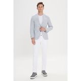 ALTINYILDIZ CLASSICS Erkek İndigo Slim Fit Dar Kesim Mono Yaka Desenli Blazer Ceket - 50-6N