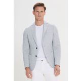 ALTINYILDIZ CLASSICS Erkek İndigo Slim Fit Dar Kesim Mono Yaka Desenli Blazer Ceket