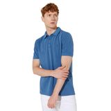 ALTINYILDIZ CLASSICS Erkek Indigo Slim Fit Dar Kesim Polo Yaka%100 Pamuk Desenli Tişört,2XL