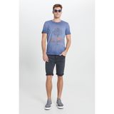 Altınyıldız Classics Erkek İndigo Standart Fit Normal Kesim %100 Pamuk Flamlı Bisiklet Yaka Tişört - XL - Indigo