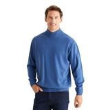 ALTINYILDIZ CLASSICS Erkek Indigo Tüylenme Yapmayan Standart Fit Normal Kesim Yarım Balıkçı Yaka Triko Kazak Indigo, 2XL
