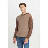 Altınyıldız Classics Erkek Kahve-Bej Standart Fit Normal Kesim Bisiklet Yaka Jakarlı Triko Kazak - XL
